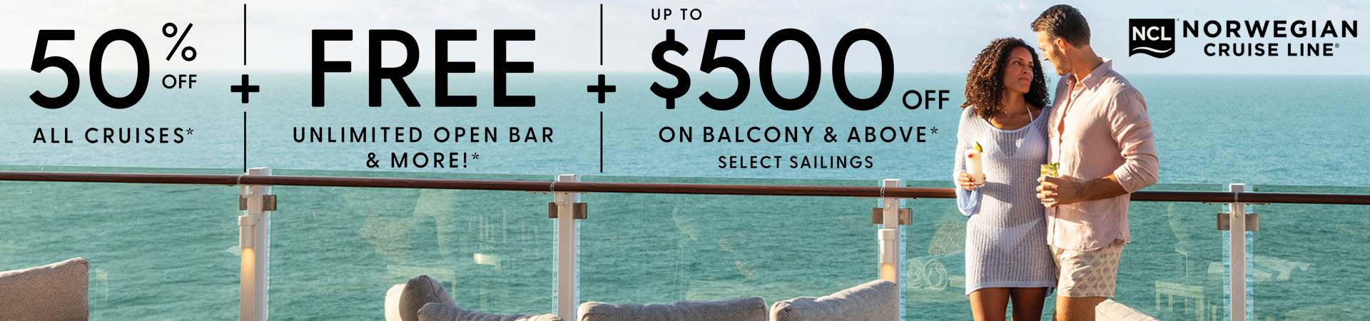Norwegian Cruise Line 50% Off All Cruises and More!
